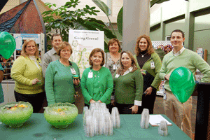 The Woodlands medical staff wearing green